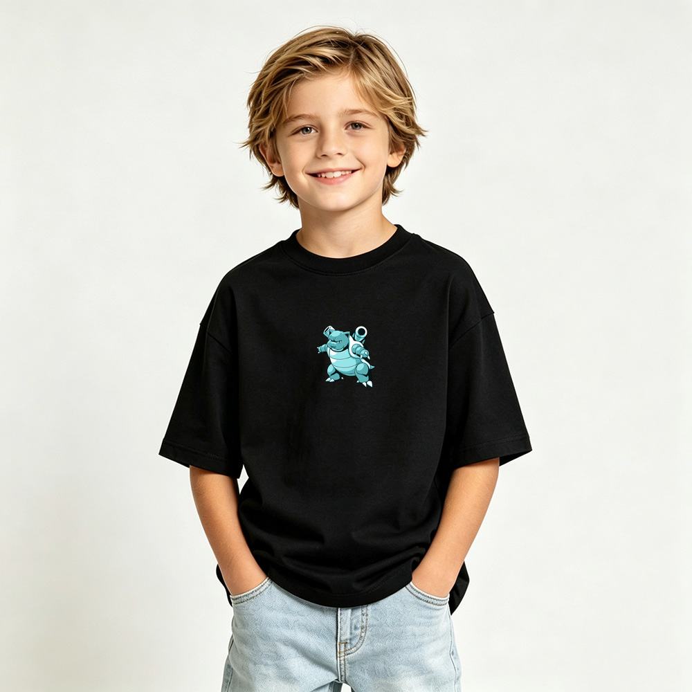 Pokémon Anime Graphic T-Shirt for Blastoise Kids Cartoon Print Cotton Tee